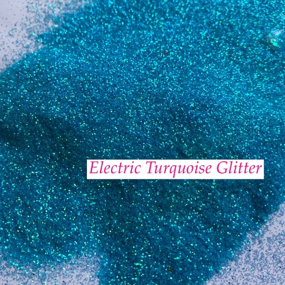 Women’s Electric Light Blue Glitter Custom Flats - Picture 7 of 7